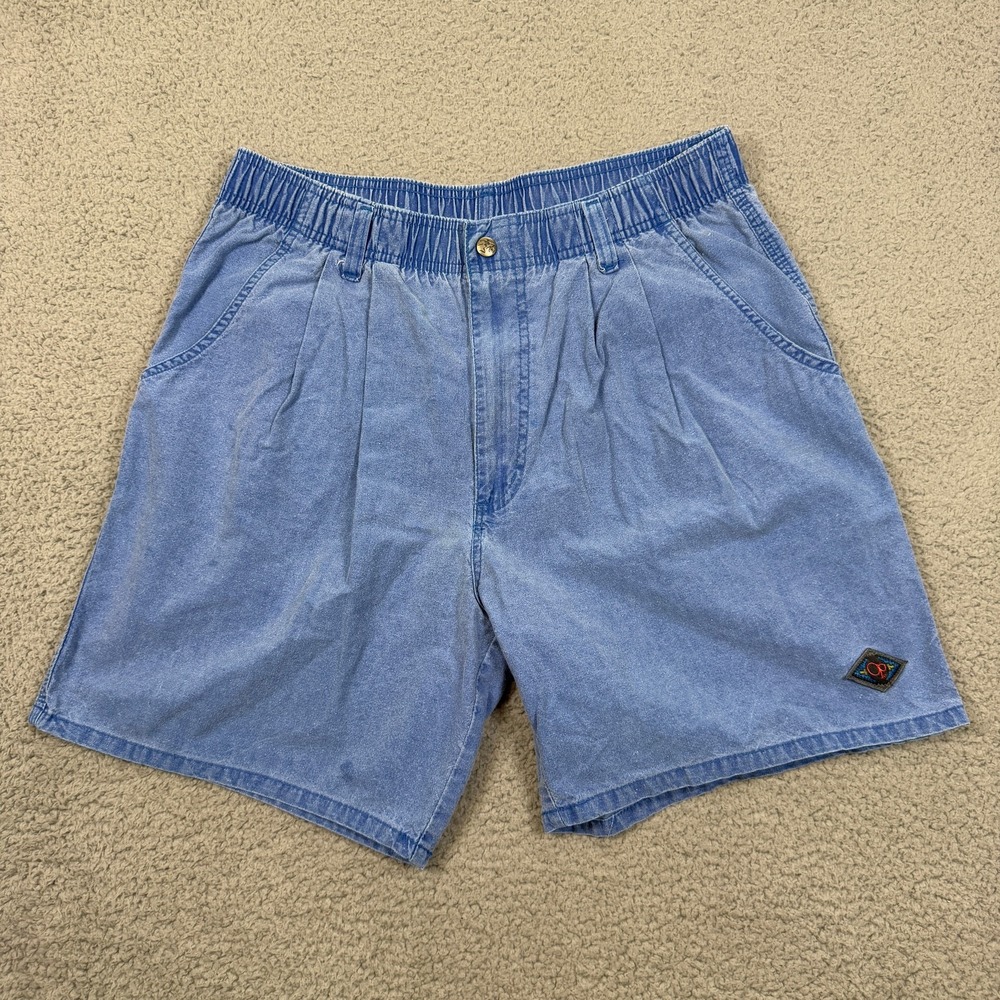 Vintage OP Shorts Mens M Blue Great Fade Canvas 70s 80s Talon Zip Skate Surf